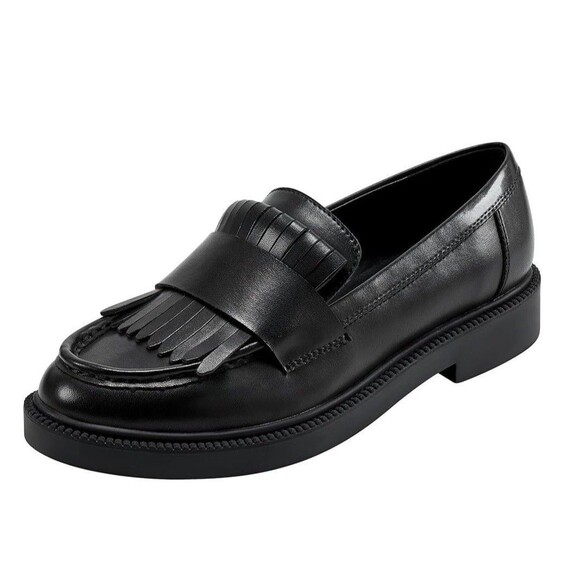 Marc Fisher Shoes - Marc Fisher Womens 10 M Black Leather Calixy Slip On Tassle Loafers DISPLAY IN8